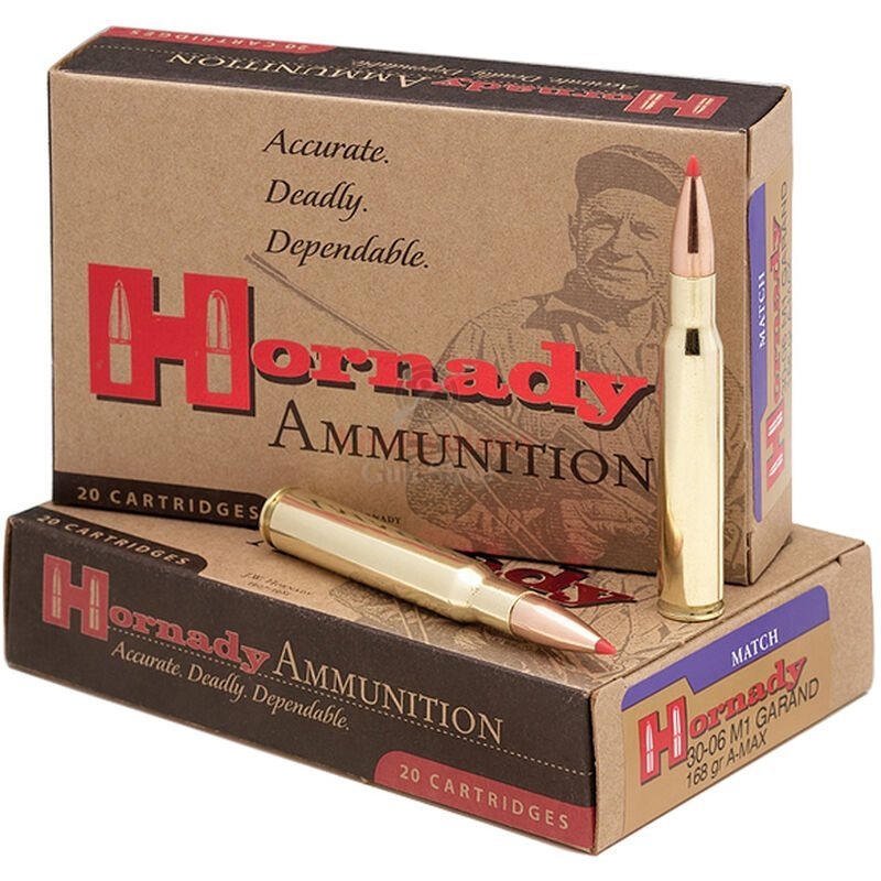 Hornady Vintage Match Ammunition 30-06 Springfield (M1 Garand) 168 Grain ELD Match Box of 20
